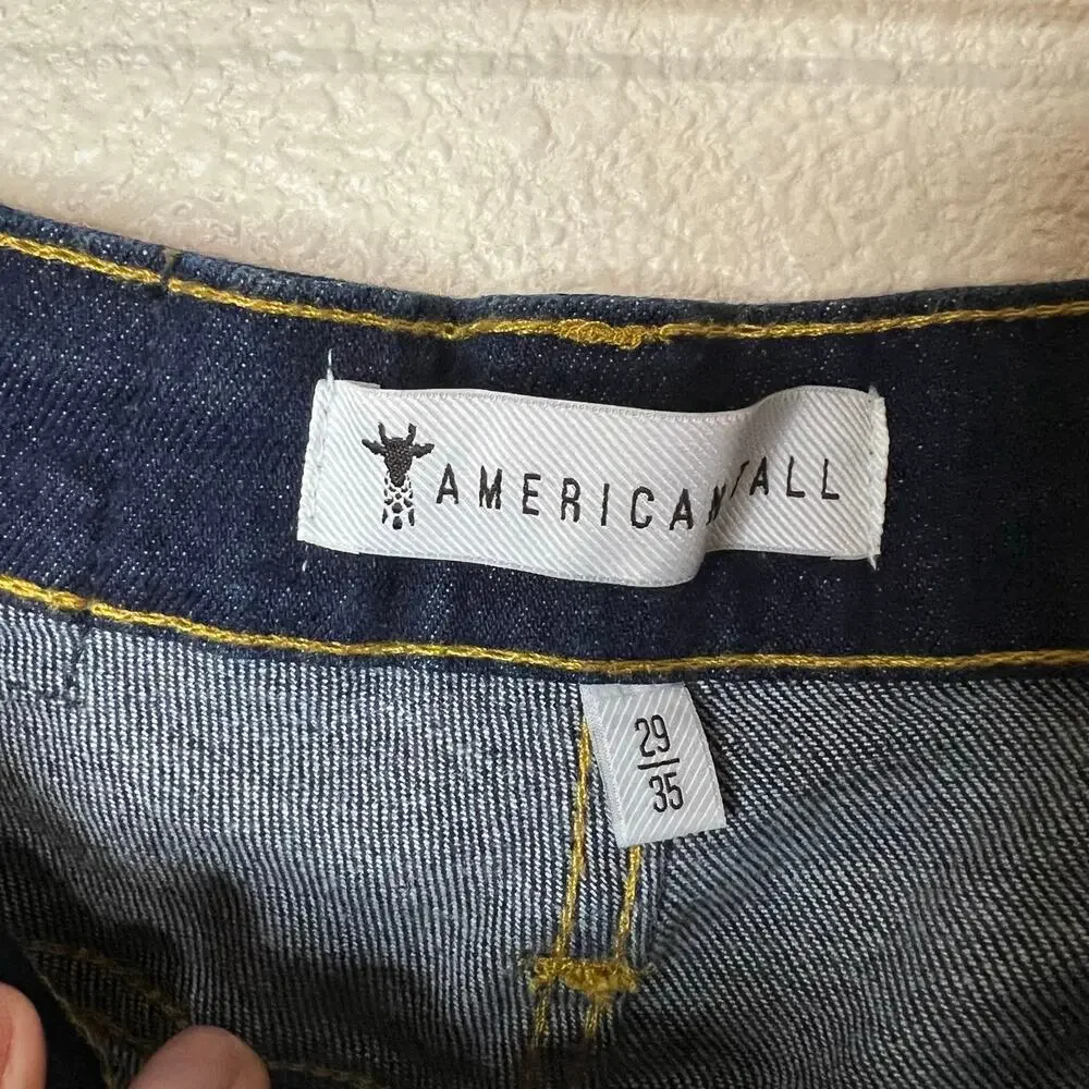 American Tall Harper High Rise Straight Jeans in dark ink blue 29 / 35 inseam - Picture 8 of 10